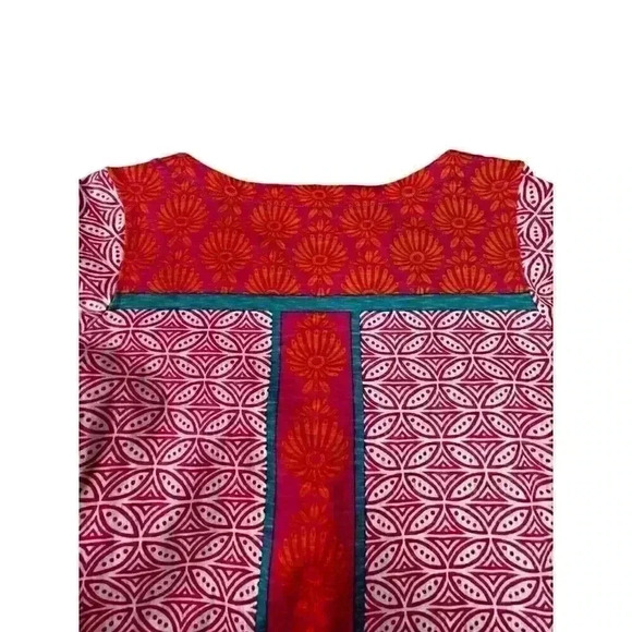 Hatley Women's Peplum Sleeve Dress Cross Hatch Tropics SIZE-S/P - Picture 5 of 8